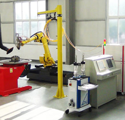 Flexible robotics manufacturing system with fiber coupled diode laser and robot