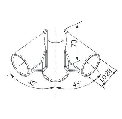 [Plastic Joint]GAP-42(45deg Clip On Double)