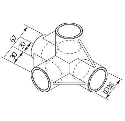 [Plastic Joint]GAP-45A(Sleeve (4-Way)