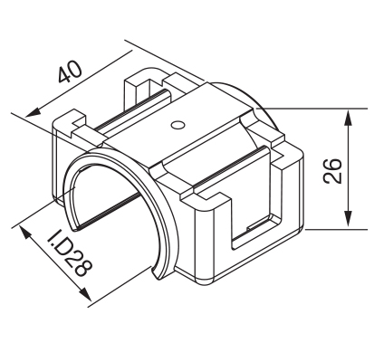 [Plastic Joint]GAP-49(Roller Conveyer Holder (Double))